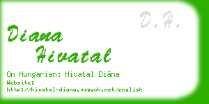 diana hivatal business card